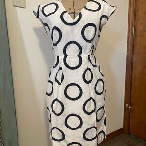 Banana Republic Black and White Circle Midi Dress